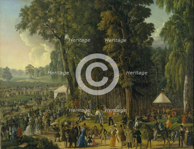 Public merry-making at Maryina Roshcha in Moscow, 1840s. Artist: Anonymous, 18th century  