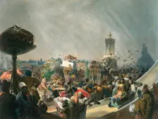 Public festivities following the coronation of Tsar Alexander II, Khodynka Field, Moscow, 1856. Artist: Mihály Zichy