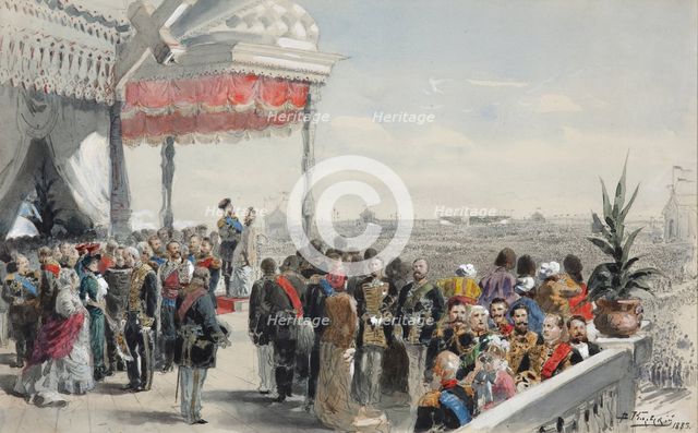 Public festivities following the coronation of Emperor Alexander III on Khodynka Field, 1883. Artist: Makovsky, Vladimir Yegorovich (1846-1920)