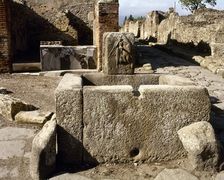Public fountain in Via Vicolo di Modesto, Pompeii, Campania, Italy, 2002. Creator: LTL