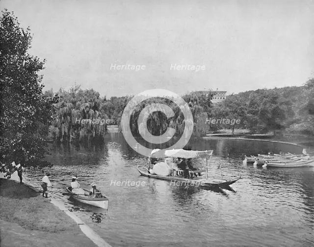 'Public Garden and Lake, Boston', c1897. Creator: Unknown.