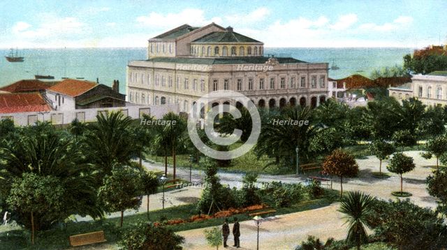 Public garden and theatre, Madeira, 1905. Artist: Unknown