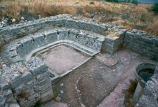 Public latrine and washbasin near the baths in Roman Dougga, 2nd century