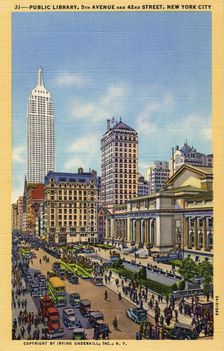 Public Library, 5th Avenue and 42nd Street, New York City, New York, USA, 1933