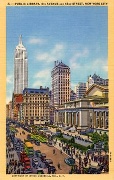 Public Library, 5th Avenue and 42nd Street, New York City, New York, USA, 1933