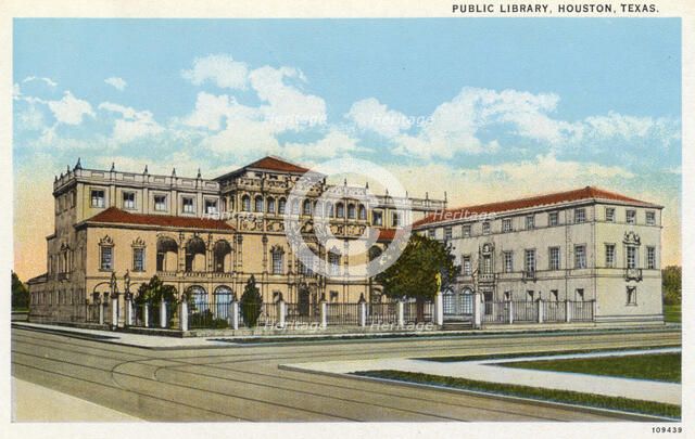 Public Library, Houston, Texas, USA, 1926. Artist: Unknown