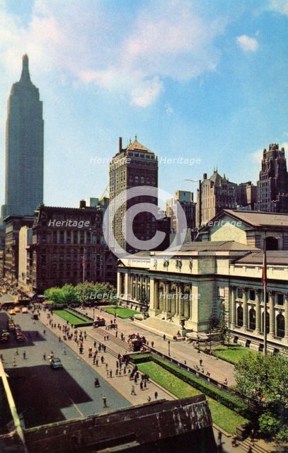 Public Library, New York City, New York, USA, 1956. Artist: Unknown
