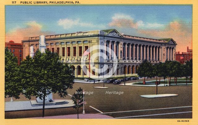 Public Library, Philadelphia, Pennsylvania, USA, 1936. Artist: Unknown