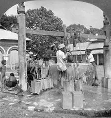 Public water wells, Mandalay, Burma, 1908. Artist: Stereo Travel Co