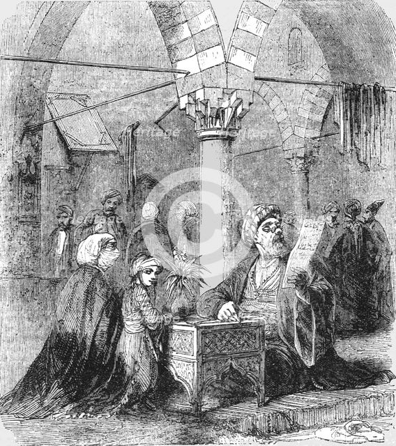 'Public Writer at the Bazaar; Industrious Classes in Constantinople', 1854. Creator: Unknown.