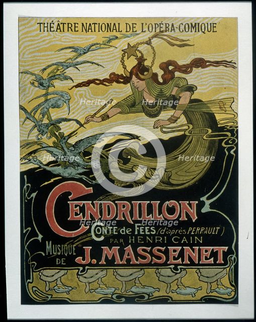 Publicity of the play 'Cendrillon 'with music by J.Massenet, 1899. Creator: CAIN, Henri.