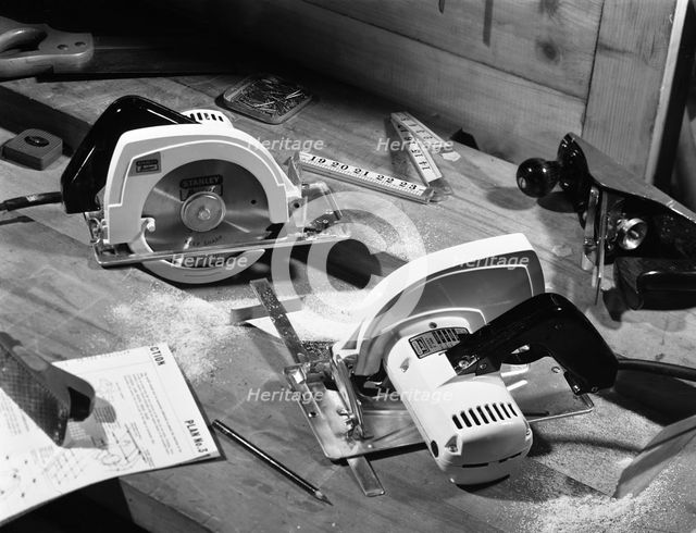 Publicity shot for Stanley circular saws, 1965. Creator: Michael Walters.