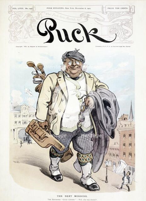 Puck magazine cover, November 1903. Artist: Unknown