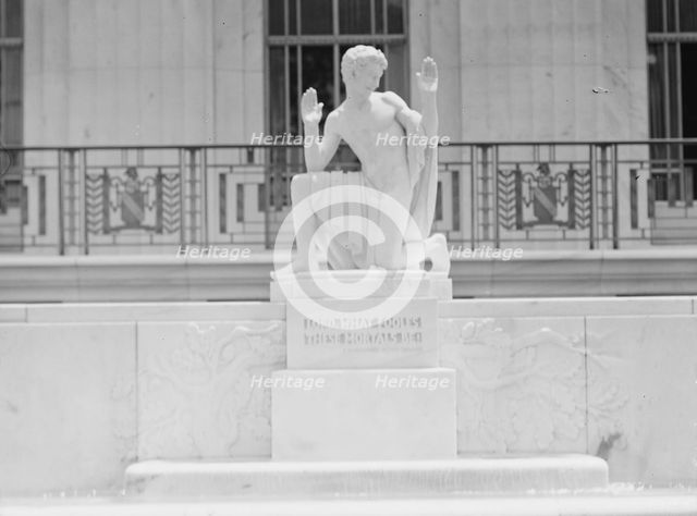 Puck statue at the Folger Library by Brenda Putnam, between 1911 and 1942. Creator: Arnold Genthe.