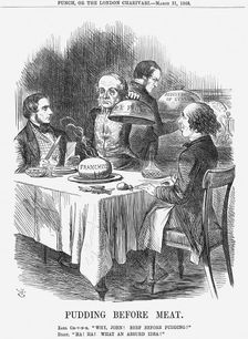Pudding before Meat 1866. Creator: John Tenniel