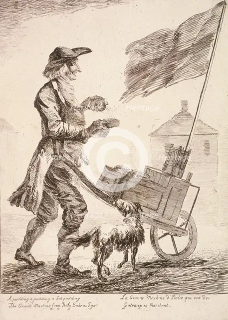Pudding seller, Cries of London, 1760. Artist: Paul Sandby