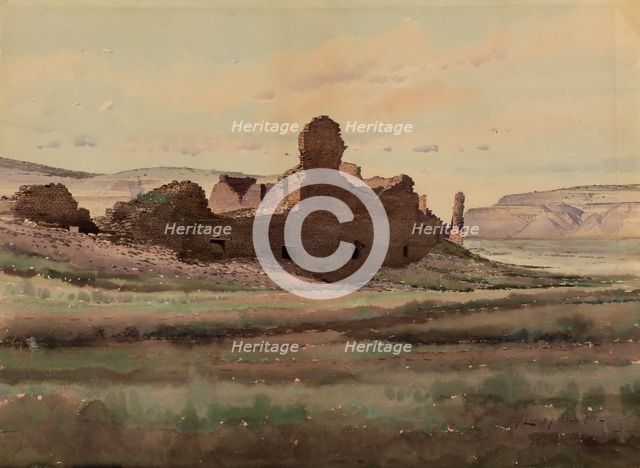 Pueblo Bonito Ruin, Chaco Canyon, New Mexico, 1888. Creator: De Lancey Gill.