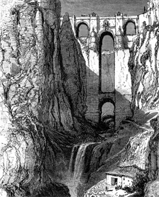 Puente Nuevo, Ronda, Spain, 19th century. Artist: Harry Fenn