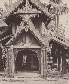 Pugahm Myo: Carved Doorway in Courtyard of Shwe Zeegong Pagoda, Aug 20-24 or Oct 23, 1855. Creator: Captain Linnaeus Tripe