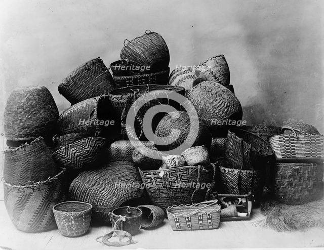Puget Sound baskets, c1913. Creator: Edward Sheriff Curtis.