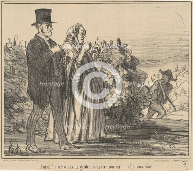 Puisqu'il n'y a pas de garde champêtre ..., 19th century. Creator: Honore Daumier.