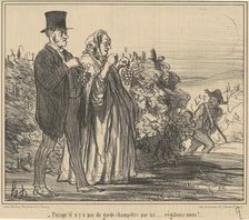 Puisqu'il n'y a pas de garde champêtre ..., 19th century. Creator: Honore Daumier