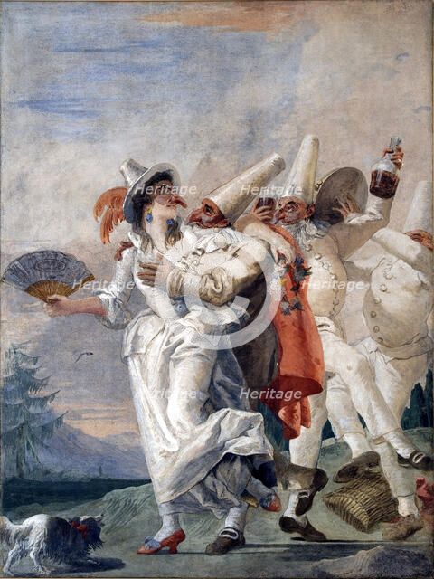 Pulcinella innamorato (Pulcinella in Love) , 1791. Creator: Tiepolo, Giandomenico (1727-1804).