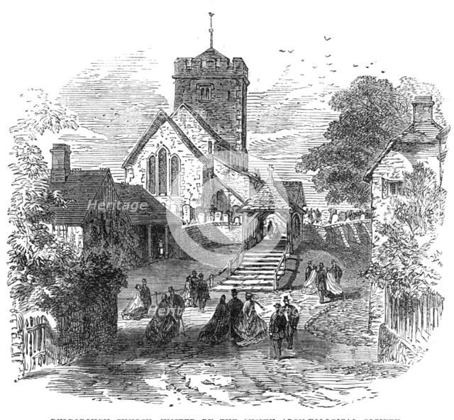 Pulborough Church, visited by the Sussex Archaeological Society, 1865. Creator: Unknown.