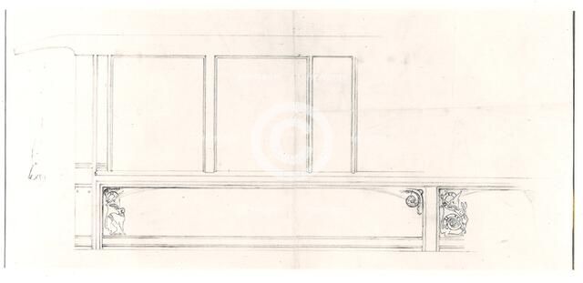 Pullman Car Interior Elevation Sketch, c. 1892/94. Creator: Solon Spencer Beman.