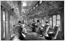 Pullman drawing room car on the Midland Railway, England, 1876. Creator: Unknown