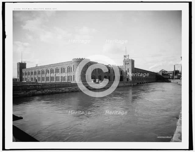 Pulp mill, Sault Ste. Marie, Ont., (1902?). Creator: William H. Jackson.