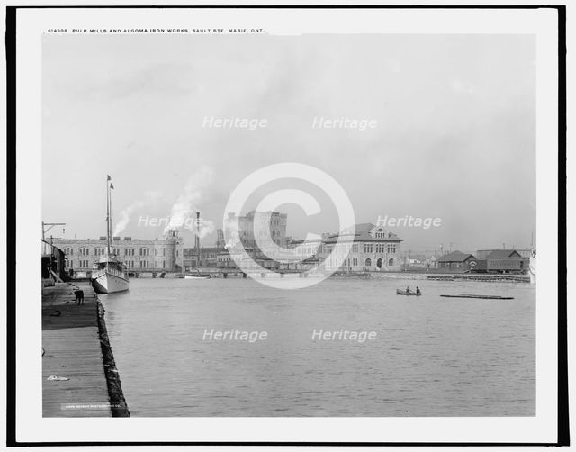 Pulp mills and Algoma Iron Works, Sault Ste. Marie, Ont., c1902. Creator: William H. Jackson.