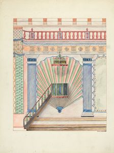 Pulpit and Wall Painting, 1937. Creator: Randolph F Miller