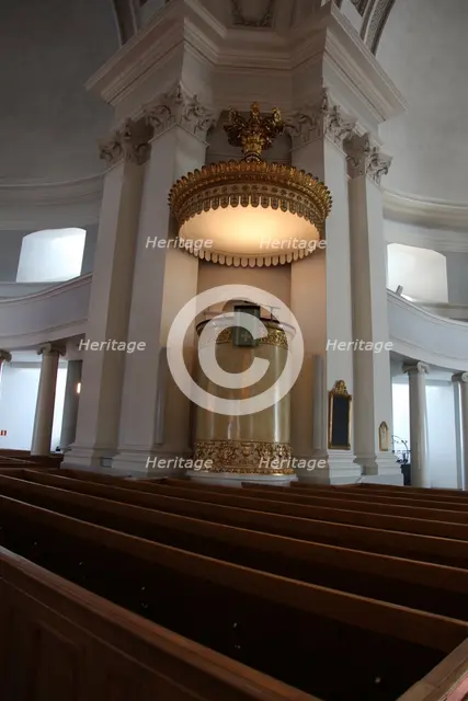 Pulpit, Lutheran Cathedral, Helsinki, Finland, 2011. Creator: Sheldon Marshall.
