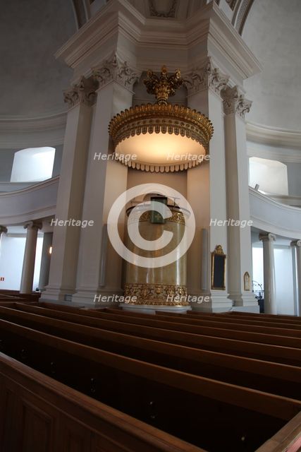 Pulpit, Lutheran Cathedral, Helsinki, Finland, 2011. Creator: Sheldon Marshall.