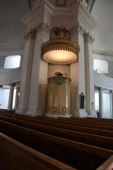 Pulpit, Lutheran Cathedral, Helsinki, Finland, 2011. Creator: Sheldon Marshall