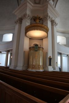 Pulpit, Lutheran Cathedral, Helsinki, Finland, 2011. Creator: Sheldon Marshall