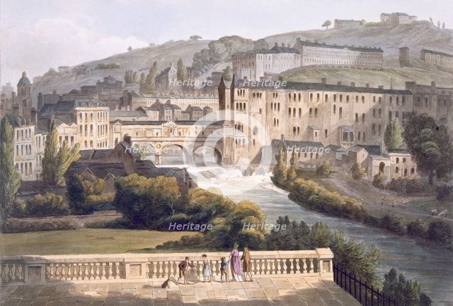 Pulteney Bridge, pub. 1806. Creator: John Claude Nattes (1765-1822).