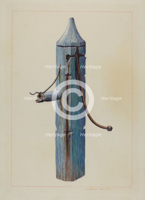 Pump, c. 1938. Creator: Samuel W. Ford.