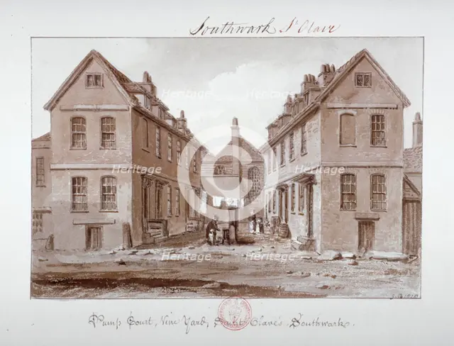'Pump Court, Vine Yard, Saint Olave's, Southwark', London, 1828. Artist: John Chessell Buckler