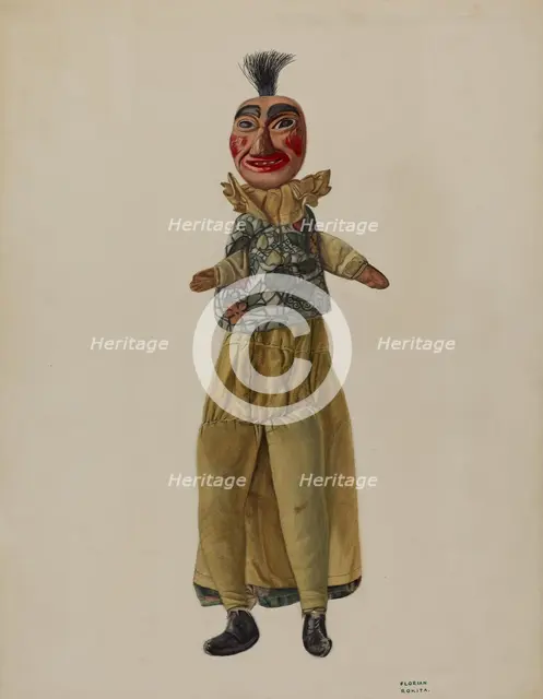 Punch Clown Puppet, c. 1937. Creator: Florian Rokita.
