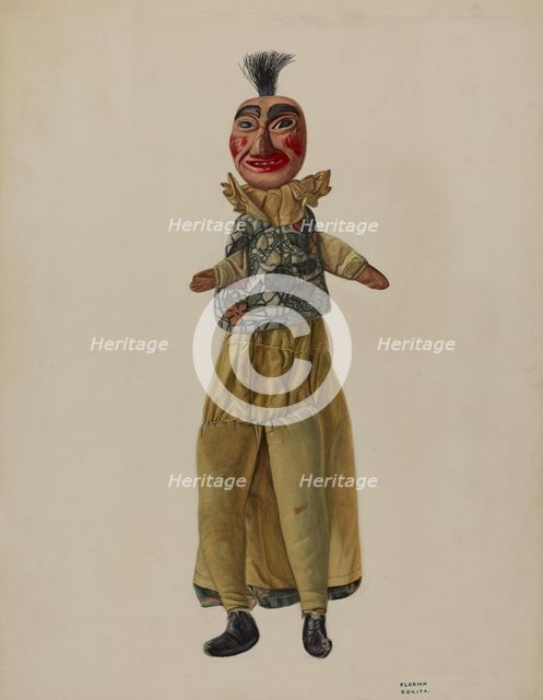 Punch Clown Puppet, c. 1937. Creator: Florian Rokita.