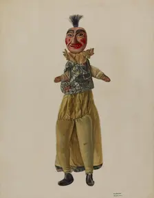 Punch Clown Puppet, c. 1937. Creator: Florian Rokita