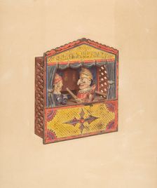 Punch and Judy Penny Bank, c. 1939. Creator: Parker Cushman