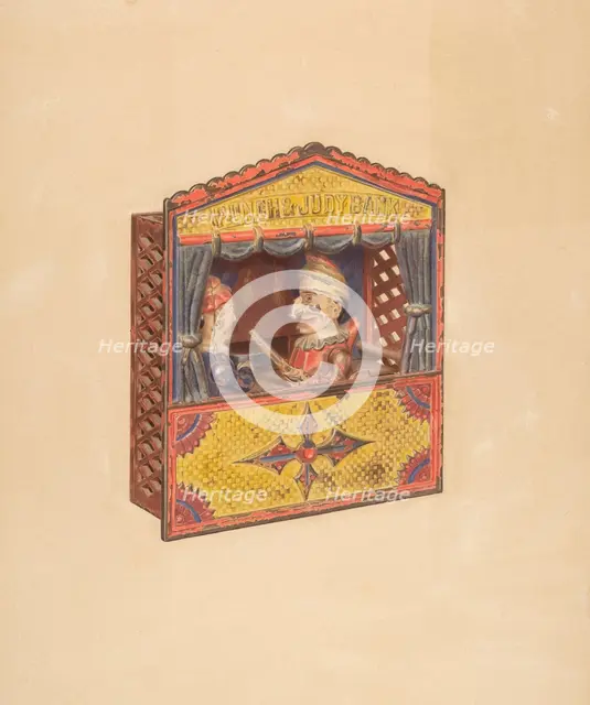 Punch and Judy Penny Bank, c. 1939. Creator: Parker Cushman.