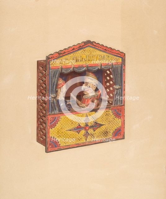 Punch and Judy Penny Bank, c. 1939. Creator: Parker Cushman.