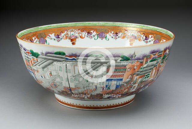 Punch Bowl, Jingdezhen, c. 1780/90. Creator: Jingdezhen Porcelain.
