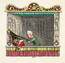 Punch being hit from behind by the Doctor, 1827