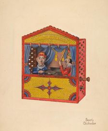 Punch & Judy Toy Bank, c. 1937. Creator: Beverly Chichester