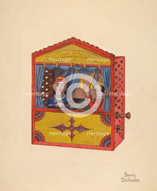 Punch & Judy Toy Bank, c. 1937. Creator: Beverly Chichester.